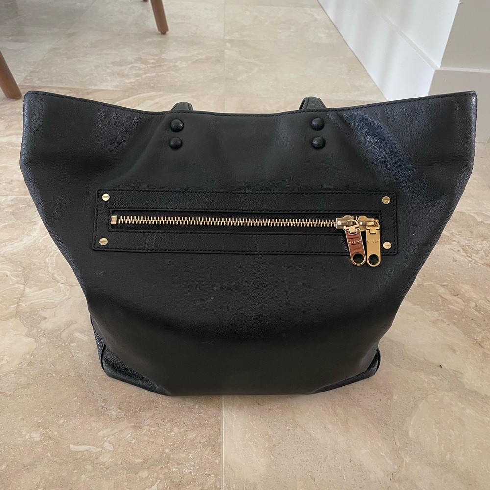Milly Black Tote with Gold Zipper